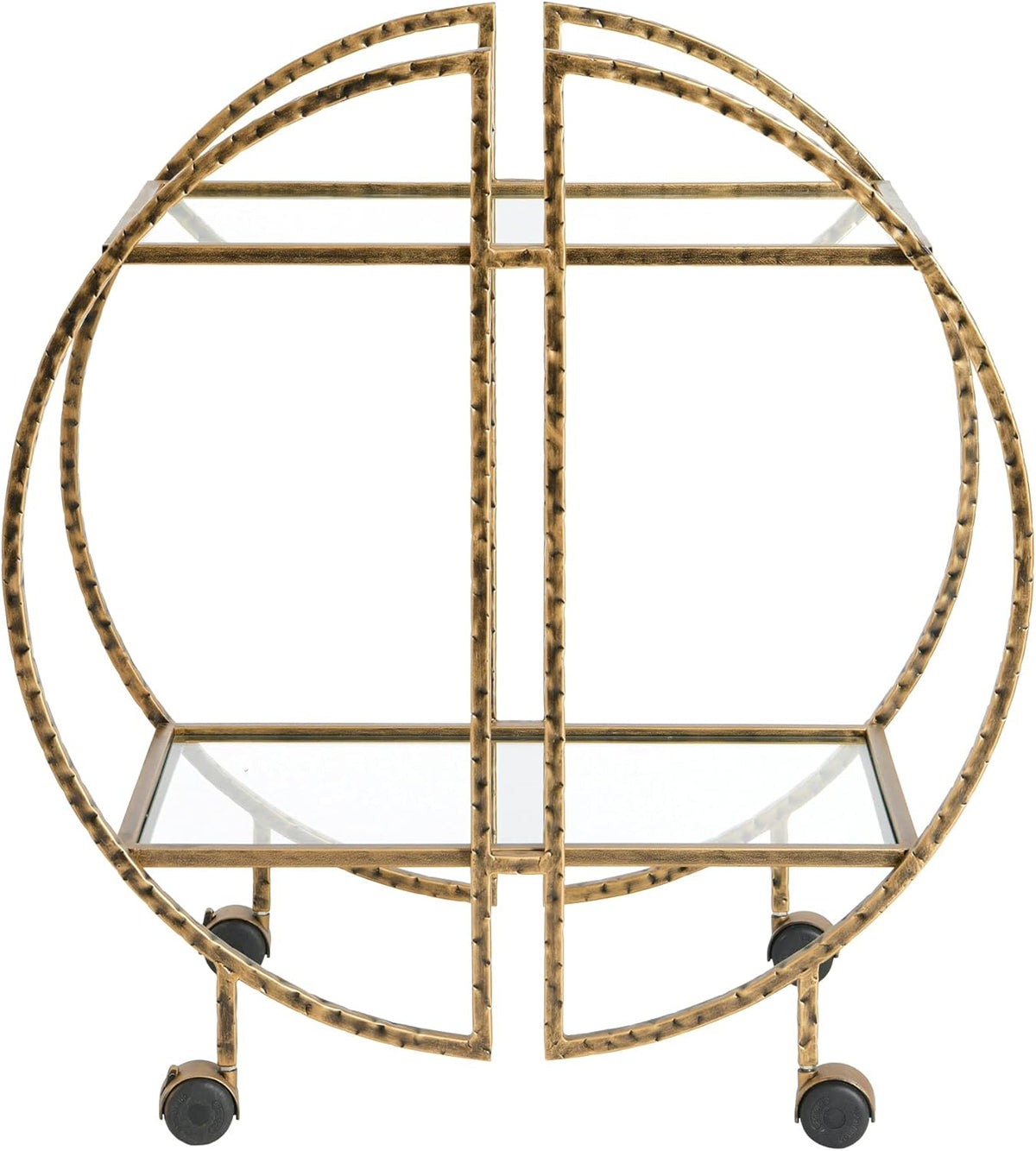 Hammered Brass Bar Cart K4132
