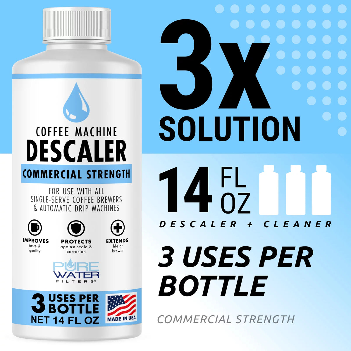 Descaler & Cleaner (6 Uses) Descaling Solution for Coffee Makers & Espresso Machines B589433