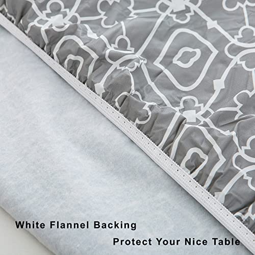 Round Vinyl Fitted Tablecloth with Elastic Edge for 40"-44" Round Table U160055