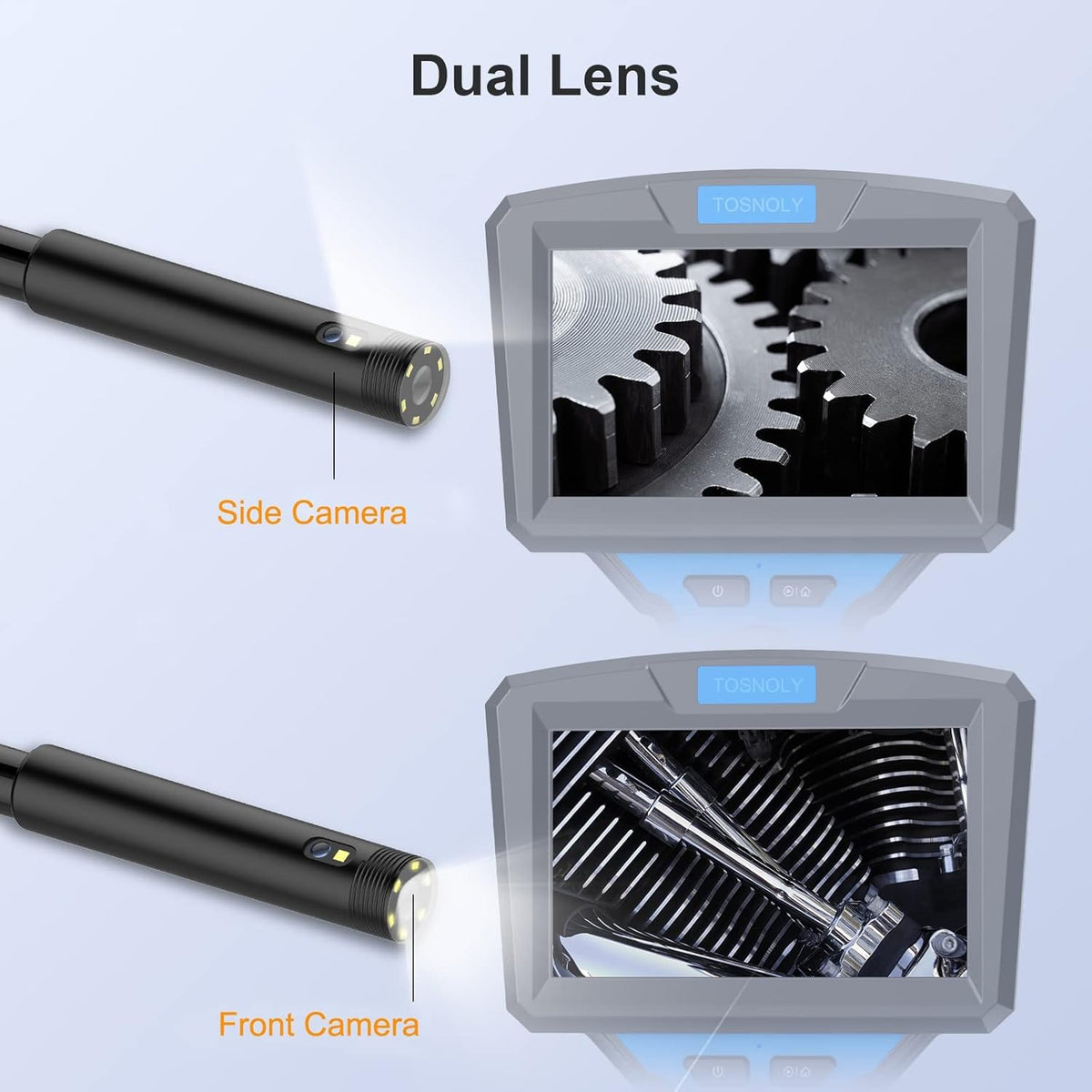 5mm Dual Lens Borescope Inspection Camera with 5 inches Monitor N220984