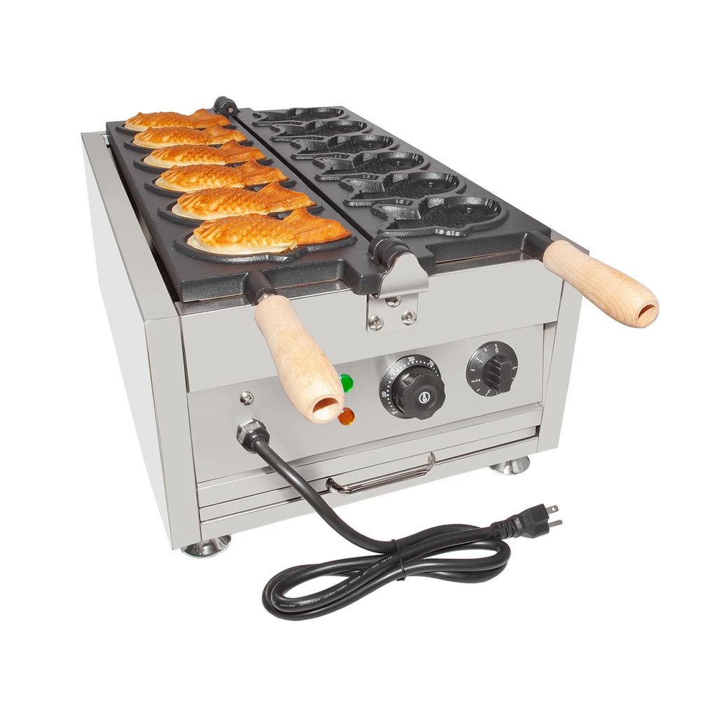 6 Close-Mouth Fish Shaped Waffle Electric Taiyaki Machine Z4078