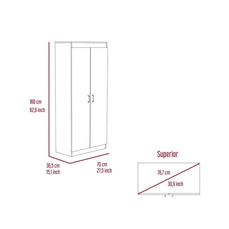 White 5-Shelf Engineered Wood Pantry Cabinet Y4229