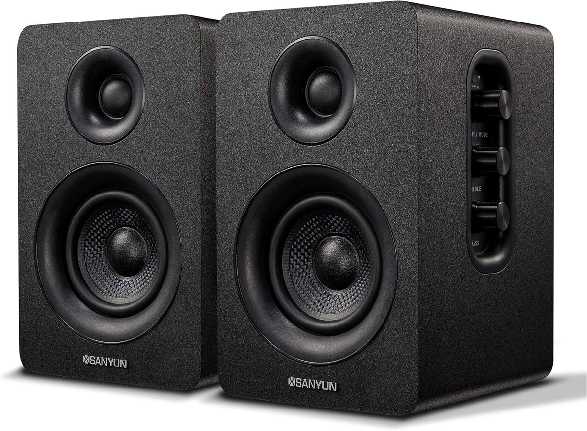 White 60W Bluetooth Bookshelf Speakers (Pair) L514
