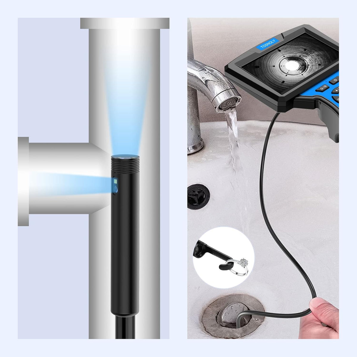 5mm Dual Lens Borescope Inspection Camera with 5 inches Monitor N220984