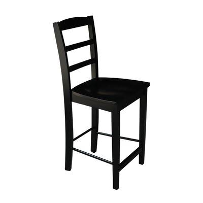 Black Solid Wood Counter Stool M5551