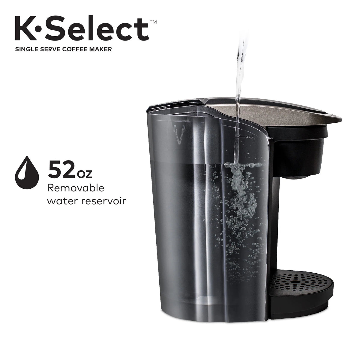 Single-Serve K-Cup Pod Coffee Maker with 12oz Brew Size, Matte Black I161