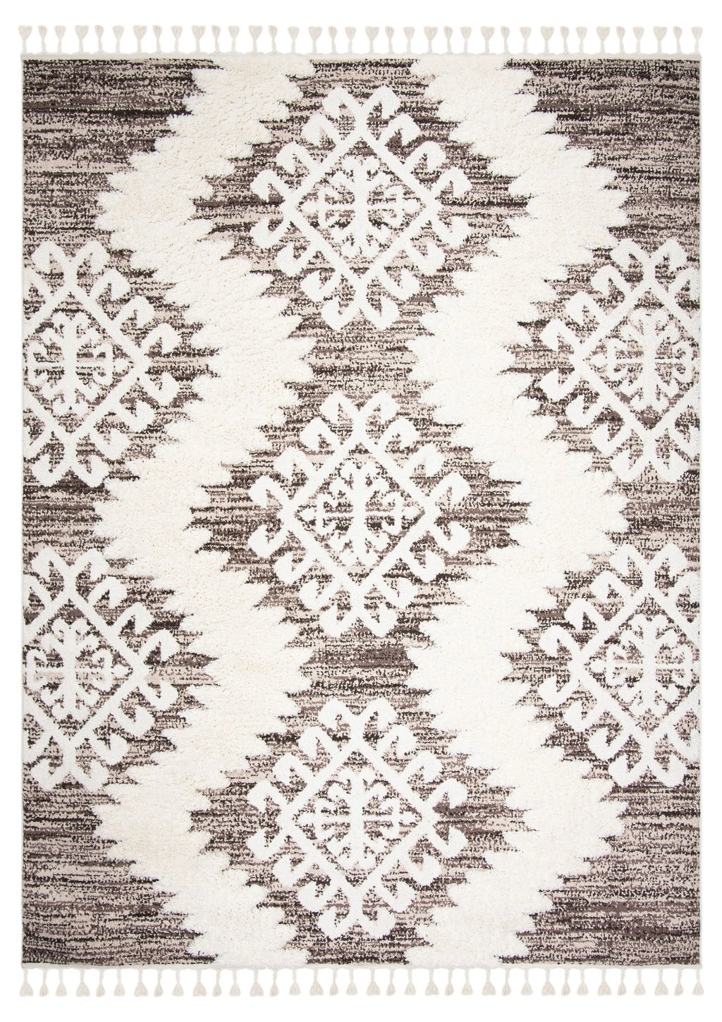 Ivory Brown 8' x 10' Shag Area Rug M674517