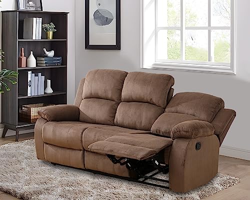 Dark Grey Flannel Fabric Recliner Sofa Set with Cup Holders and Storage Console Z8397