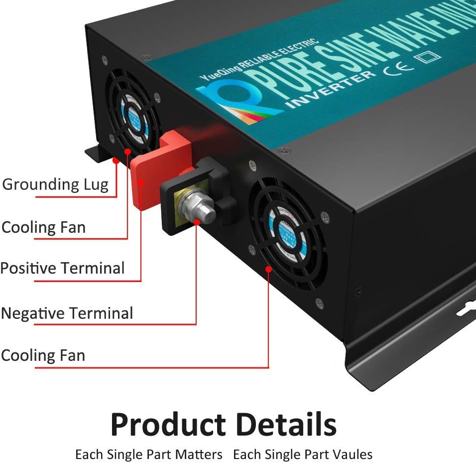 300W Pure Sine Wave Car Power Inverter 24VDC Black X906