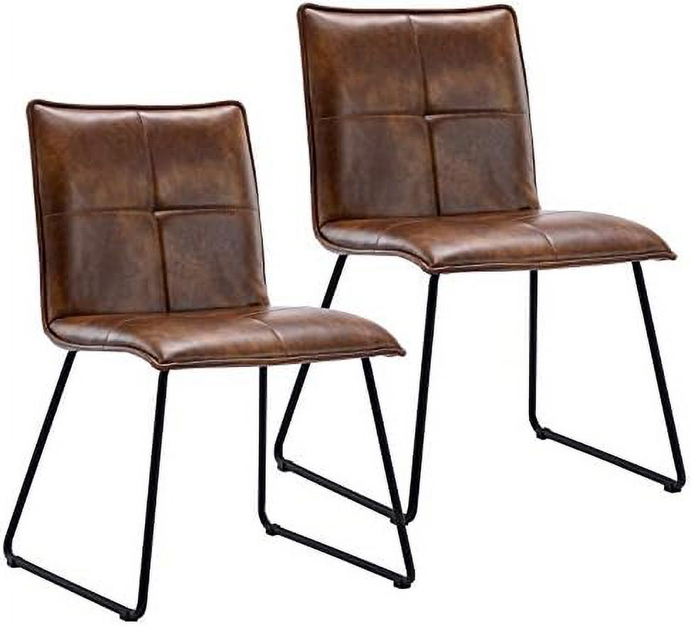 Faux Leather Dining Chairs with Metal Legs C12921