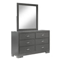 Gray Wood 6-Drawer Dresser with Mirror D58960