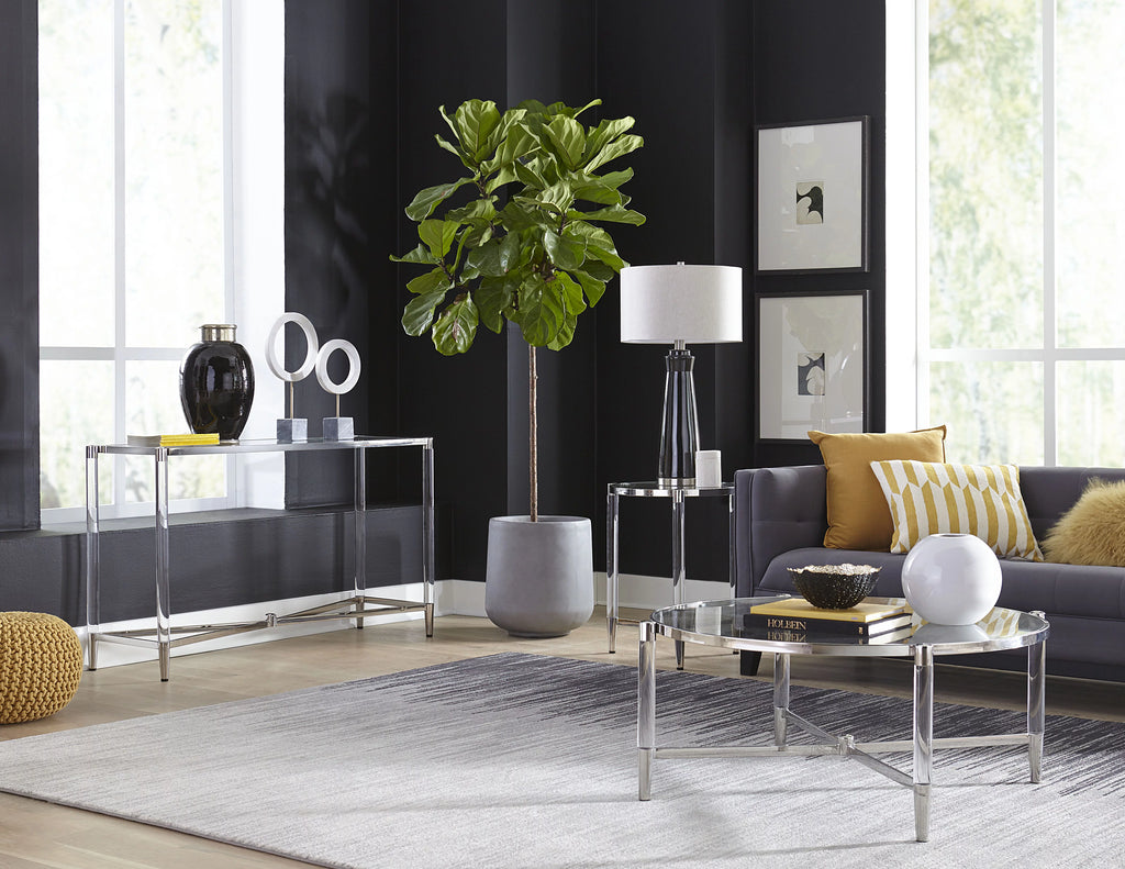 Round Glass Top Coffee Table W77494