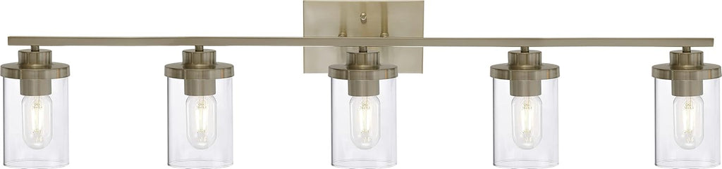 Industrial Brushed Nickel 4-Lights Clear Glass Wall Lamp Light Fixture I553306