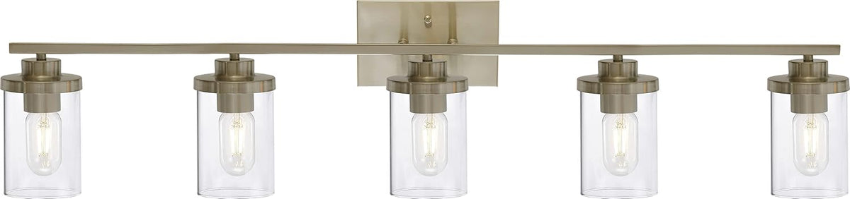 Industrial Brushed Nickel 4-Lights Clear Glass Wall Lamp Light Fixture I553306