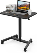 28 Inch Height Adjustable Sit Stand Desk with Wheels Black D118482