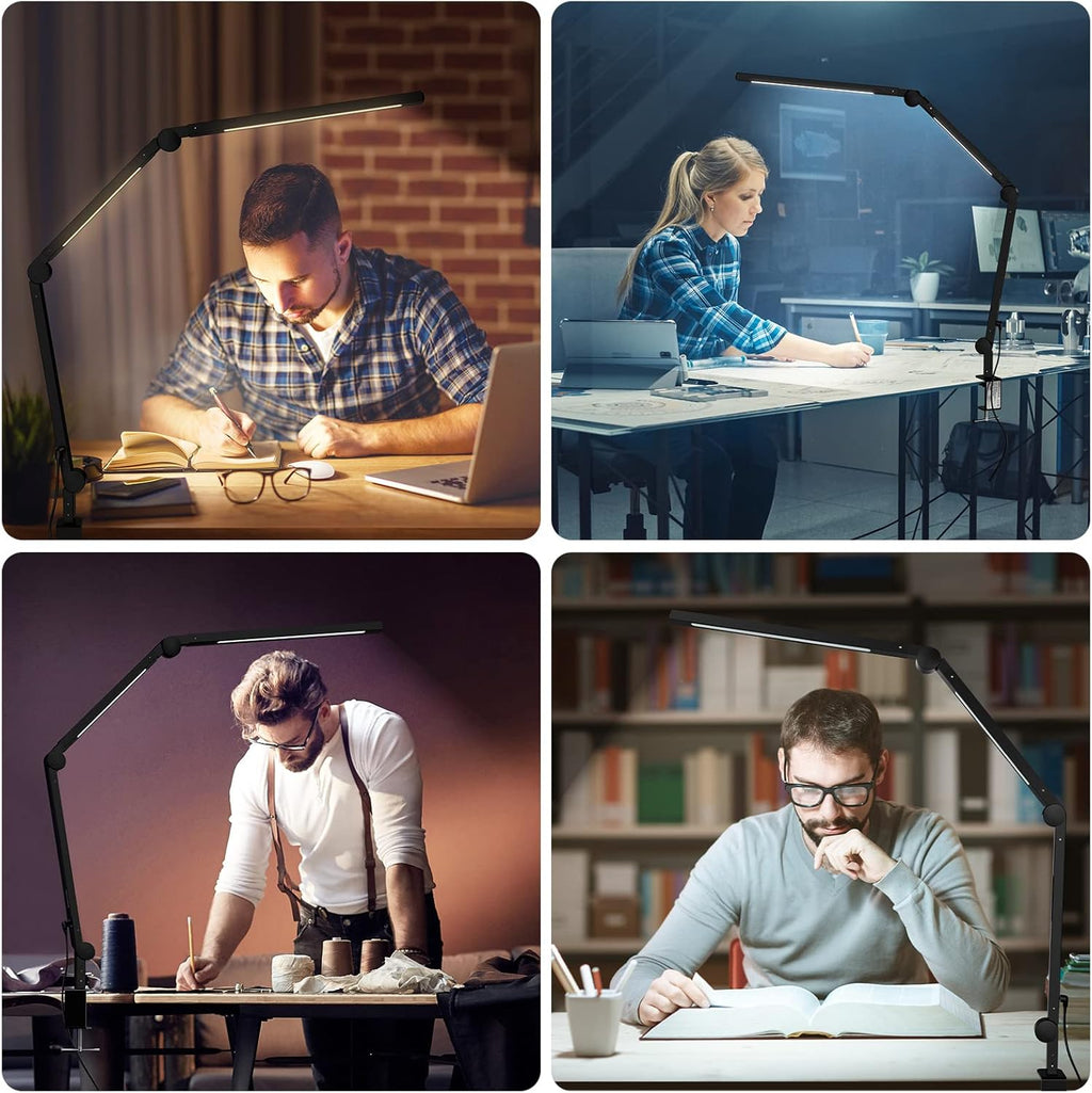 LED Desk Lamp with Clamp, Swing Arm, 4 Color Modes Z2249