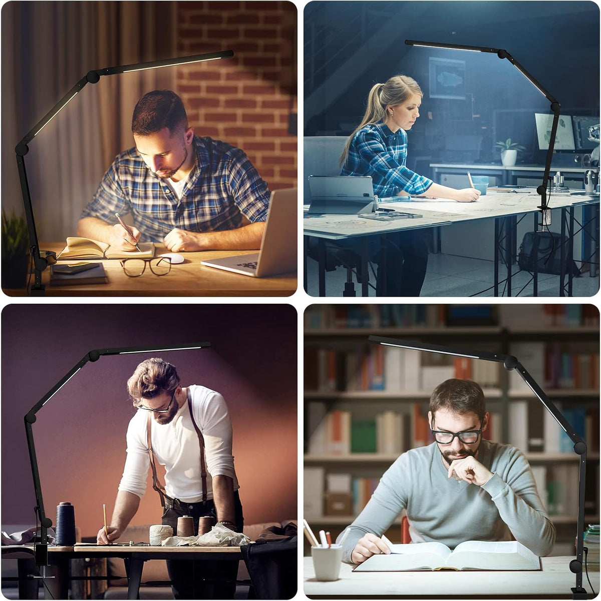 LED Desk Lamp with Clamp, Swing Arm, 4 Color Modes Z2249