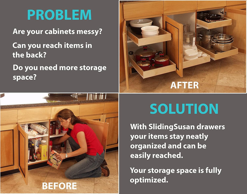 Sliding Susan Pull Out Cabinet Organizer, 14 x 21 V56279