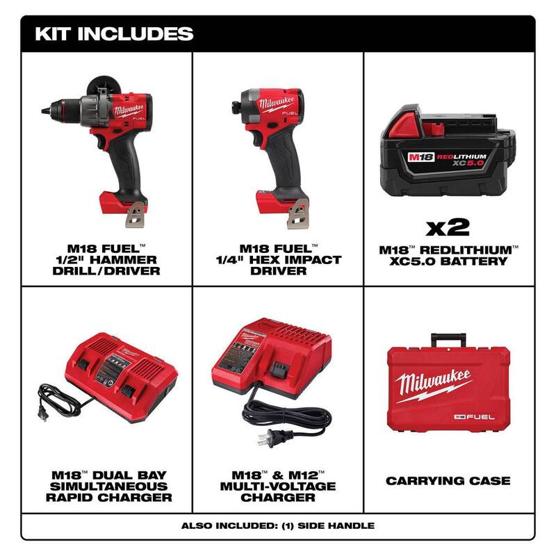 18-V Lithium-Ion Brushless Cordless Hammer Drill and Impact Driver Combo Kit F794