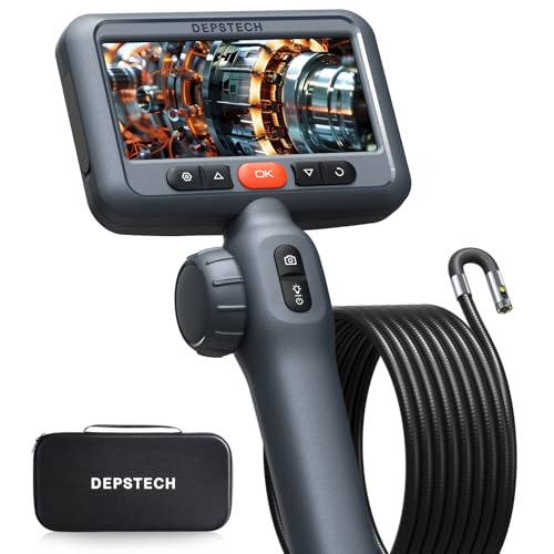 Dual Lens Articulating Endoscope Camera with Lights, 4.5" Screen, 5FT Flexible G457