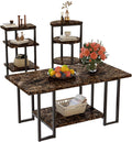 Faux Marble Coffee Table Set of 3 with Metal Legs J323