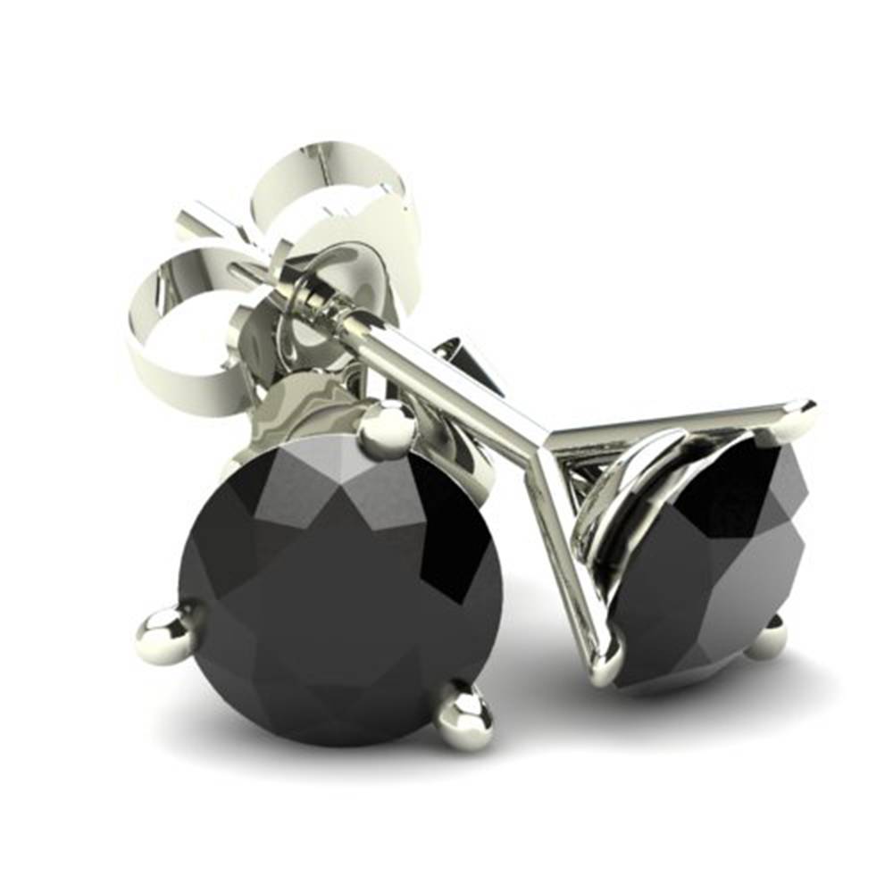 Black Diamond Stud Earrings in 14K Gold D482