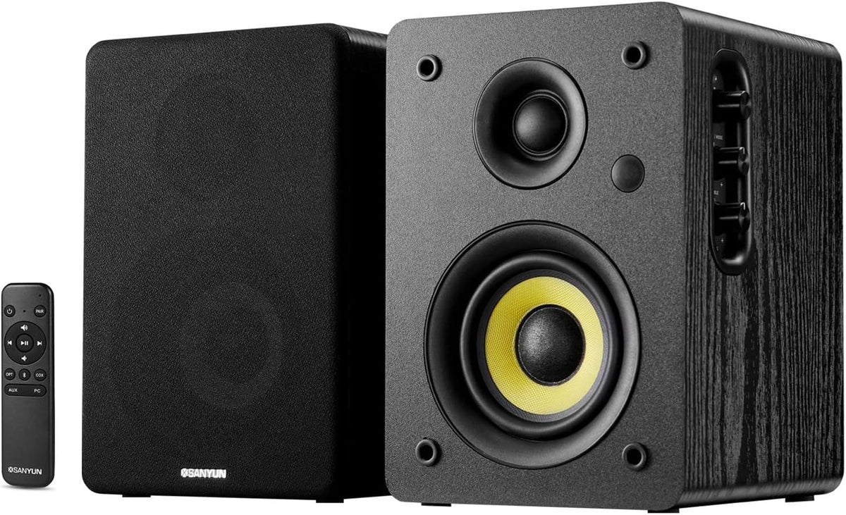 White 60W Bluetooth Bookshelf Speakers (Pair) L514