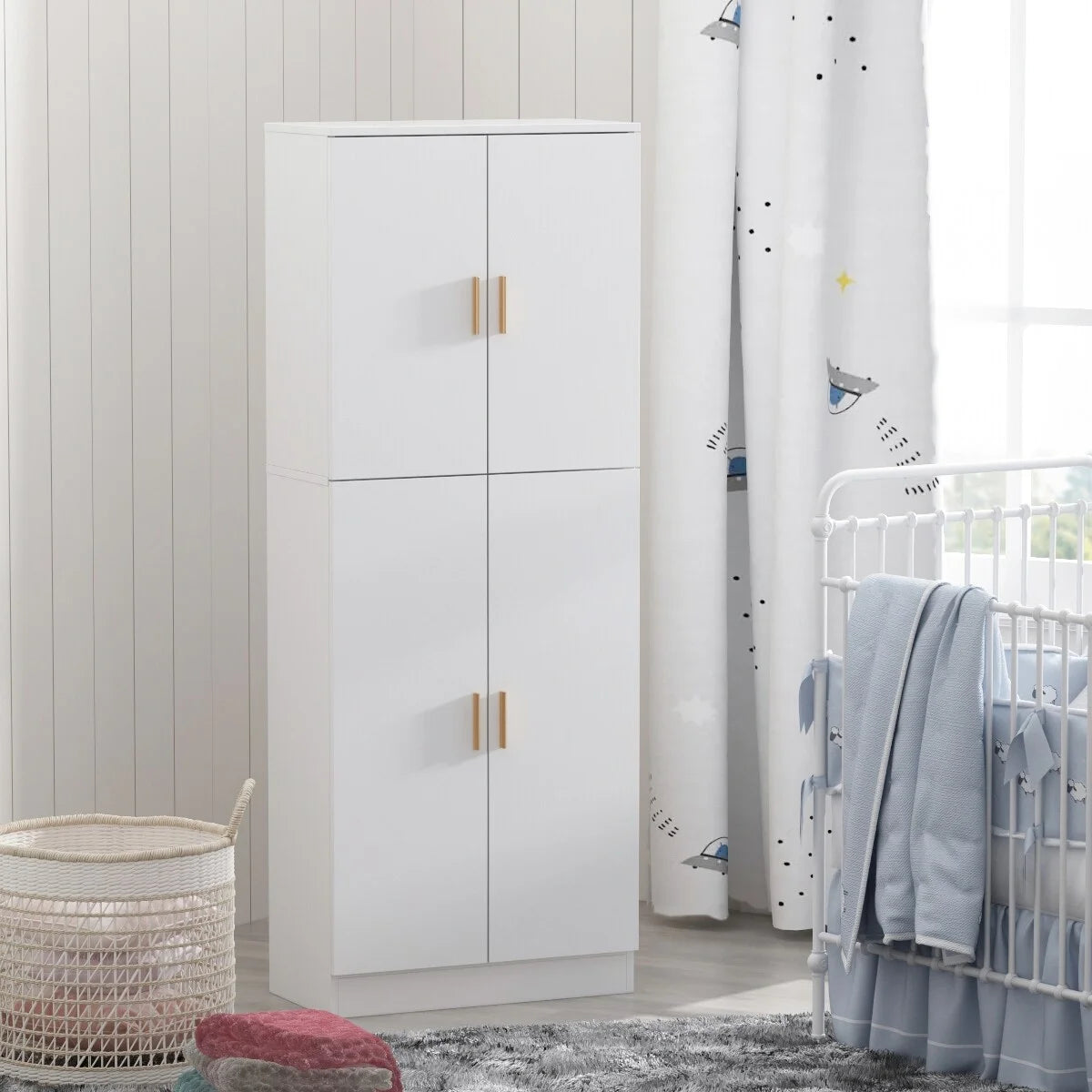 Tall Storage Cabinet with Doors and Adjustable Shelves J182
