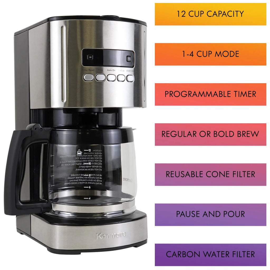 1.8L 12-Cup Programmable Drip Coffee Maker Q826