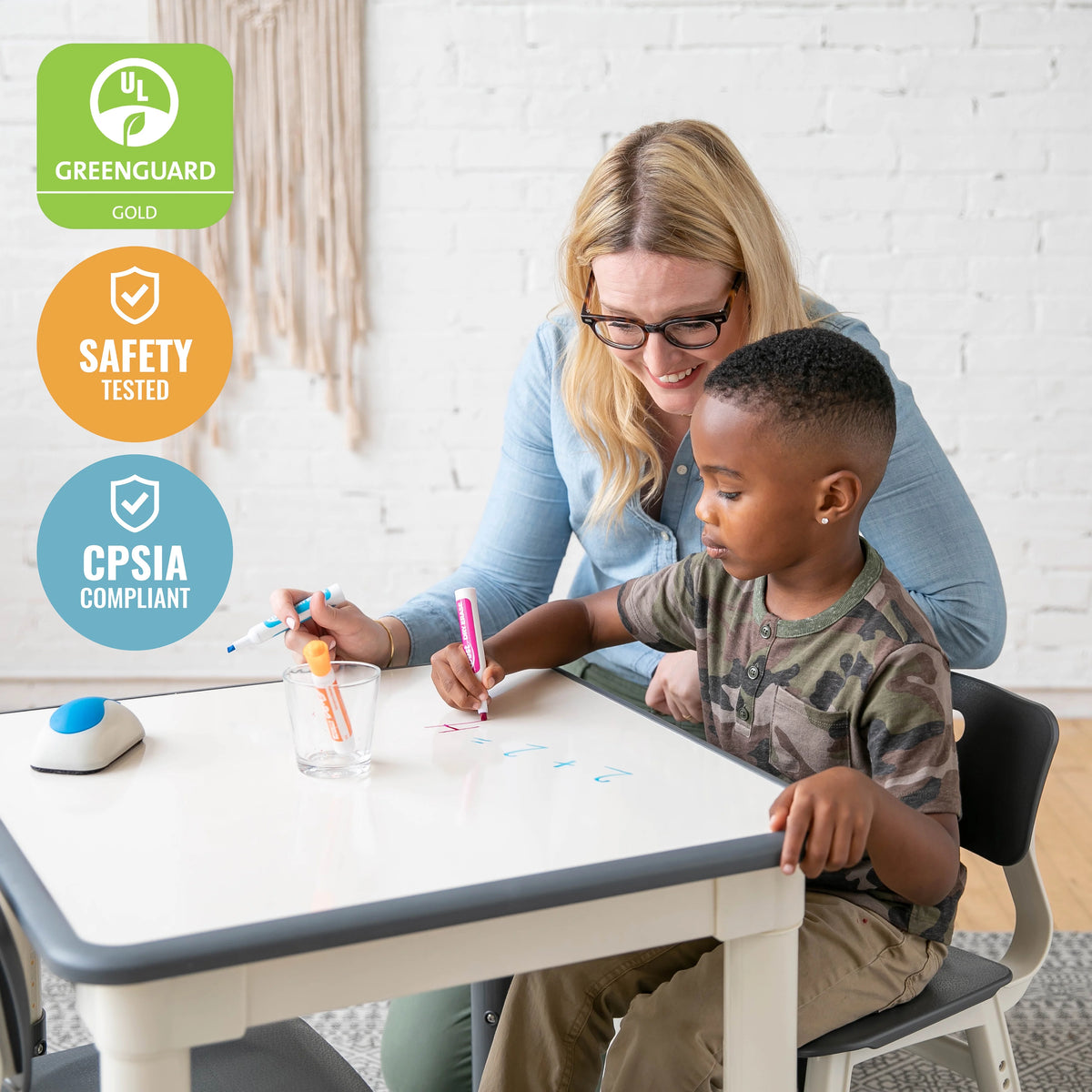 Adjustable Kids Activity Table with 2 Chairs O154812