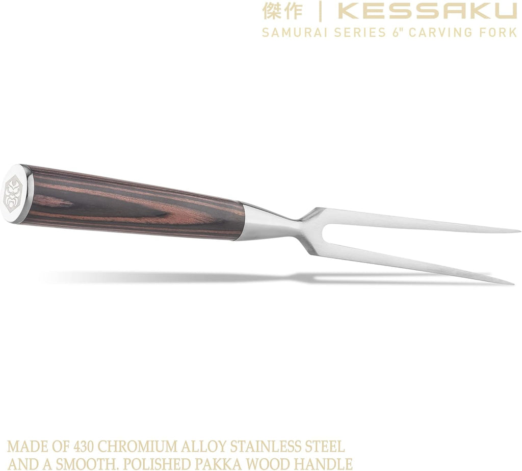 12-Inch Carving Slicing Knife & 6-Inch Meat Fork Set Forged High Carbon Stainless Steel with Blade Guard M860735