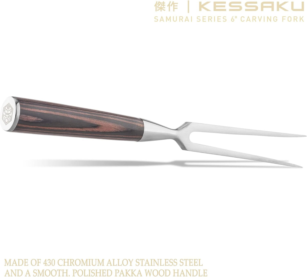 12-Inch Carving Slicing Knife & 6-Inch Meat Fork Set Forged High Carbon Stainless Steel with Blade Guard M860735