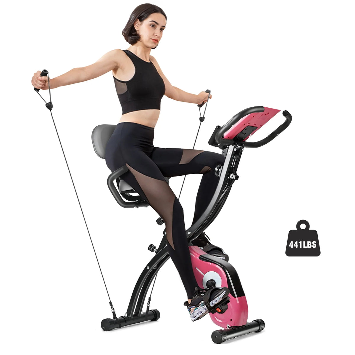 White Magnetic Folding Exercise Bike K6294