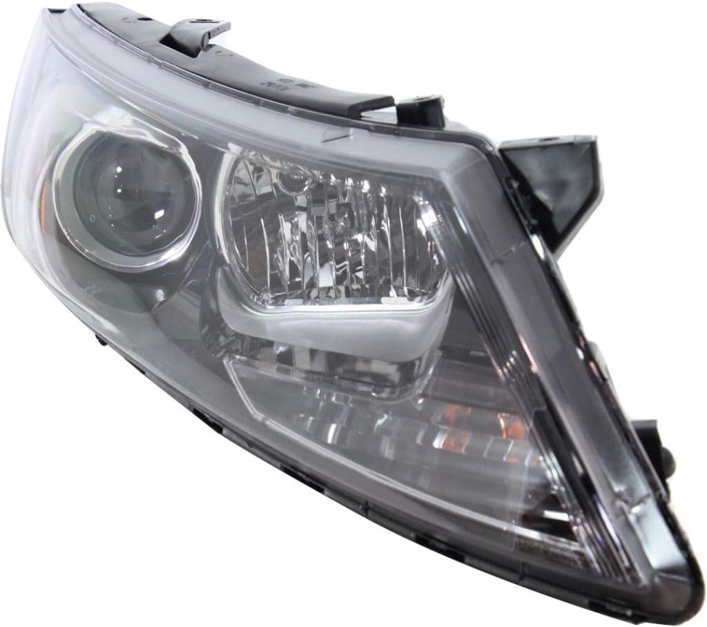 Halogen Headlight for 2011-2014 KIA Optima, Driver and Passenger Side, Unpainted, Bulbs Included D301
