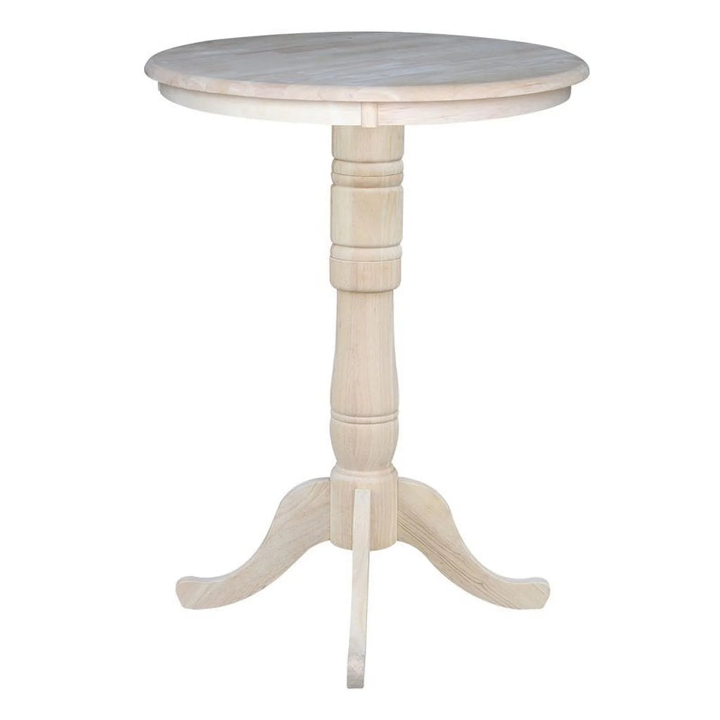 Natural Wood Round Top Bar Table S16211