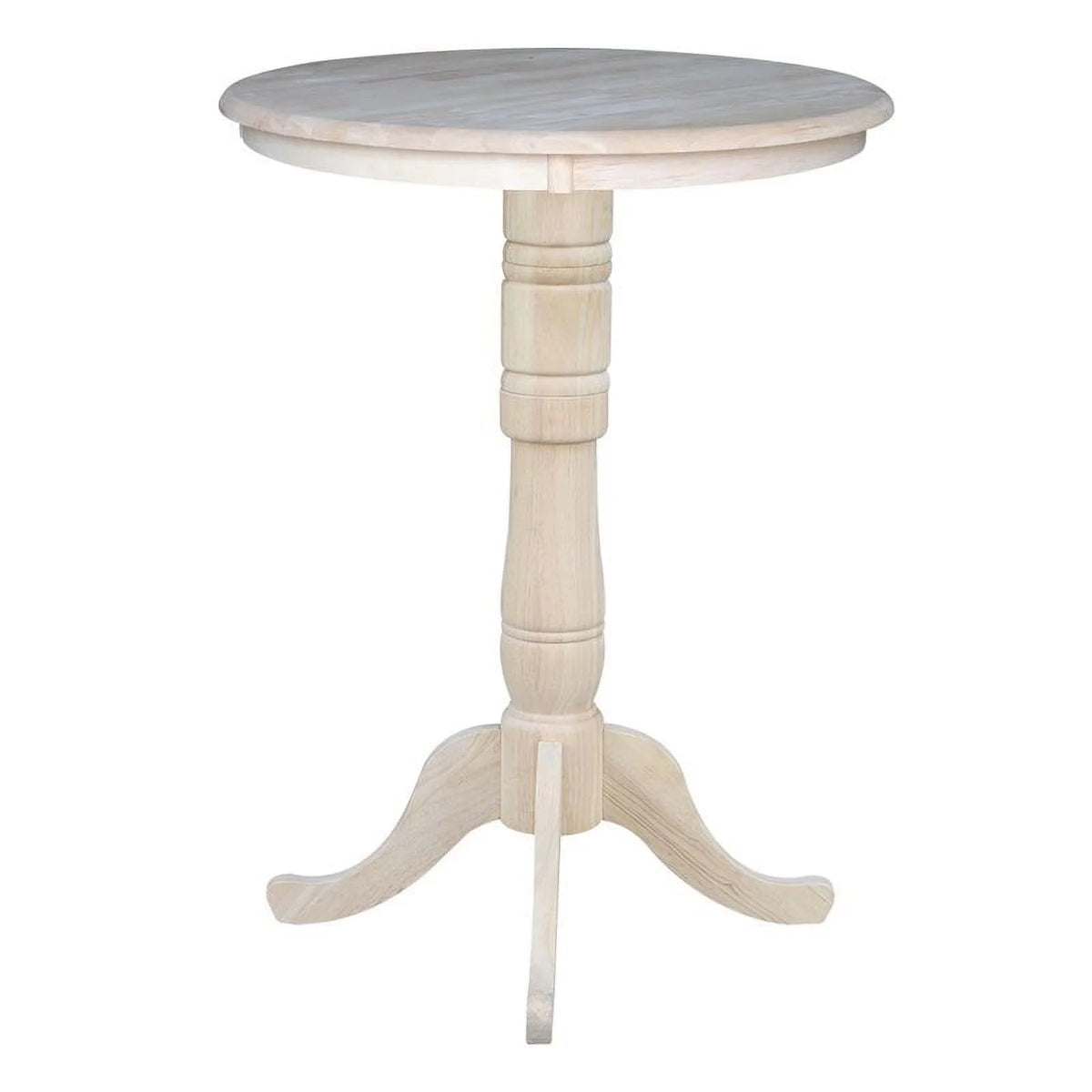 Natural Wood Round Top Bar Table S16211