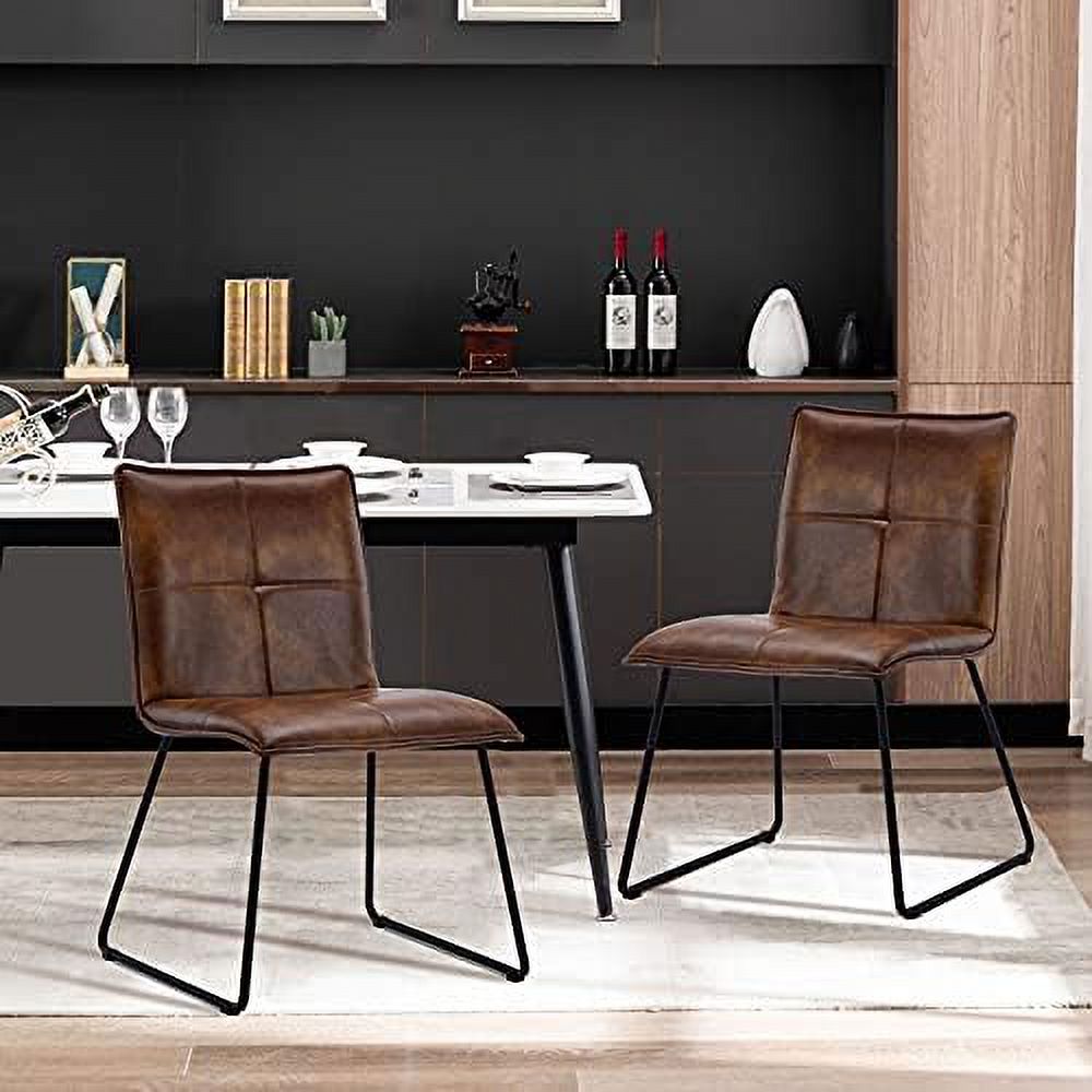 Faux Leather Dining Chairs with Metal Legs C12921