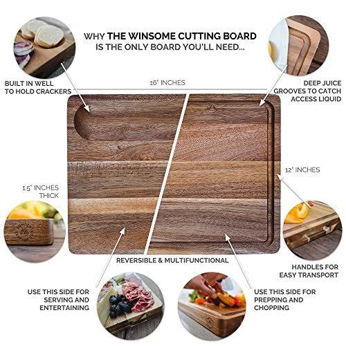 Large Reversible Acacia Wood Cutting Board P49043