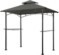 5x8 Grill Gazebo with Double Tier Canopy and Steel Frame H203928