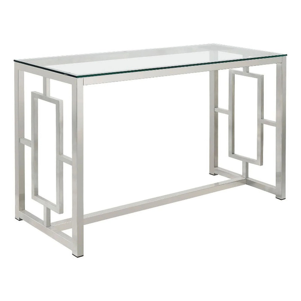 Nickel Rectangle Glass Top Sofa Table Z868759