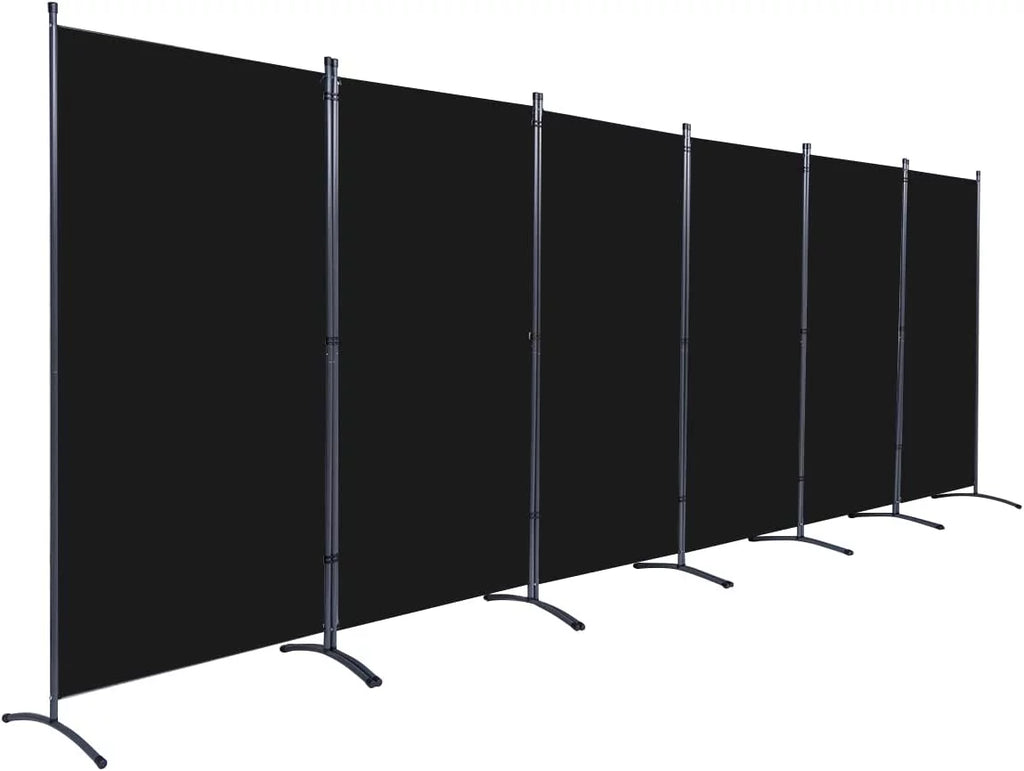 Black 6-Panel Folding Room Divider E4878