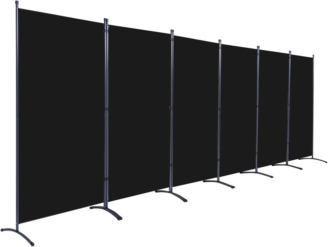 Black 6-Panel Folding Room Divider E4878