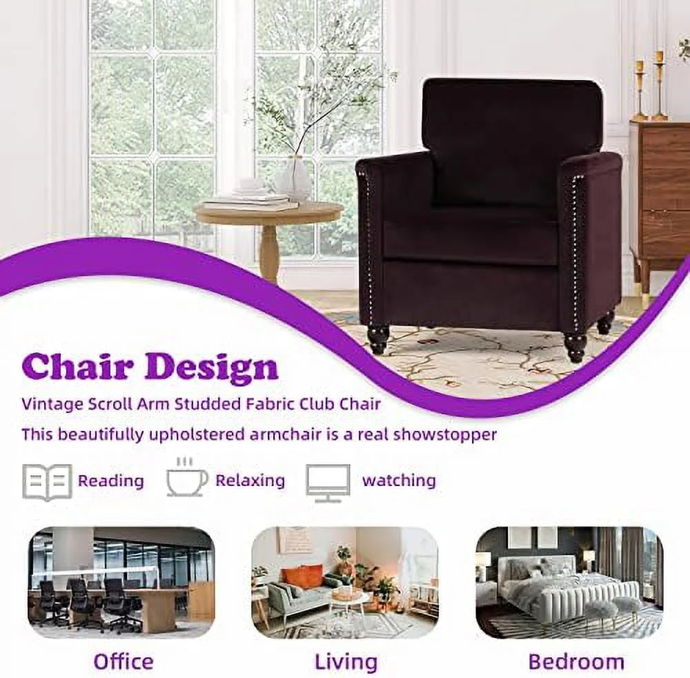 Upholstered Linen Accent Chair Q16713