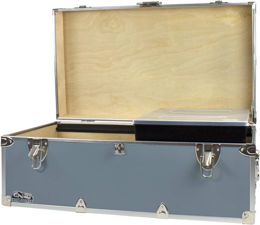 Navy Footlocker Storage Chest with Organizer Tray Z619869