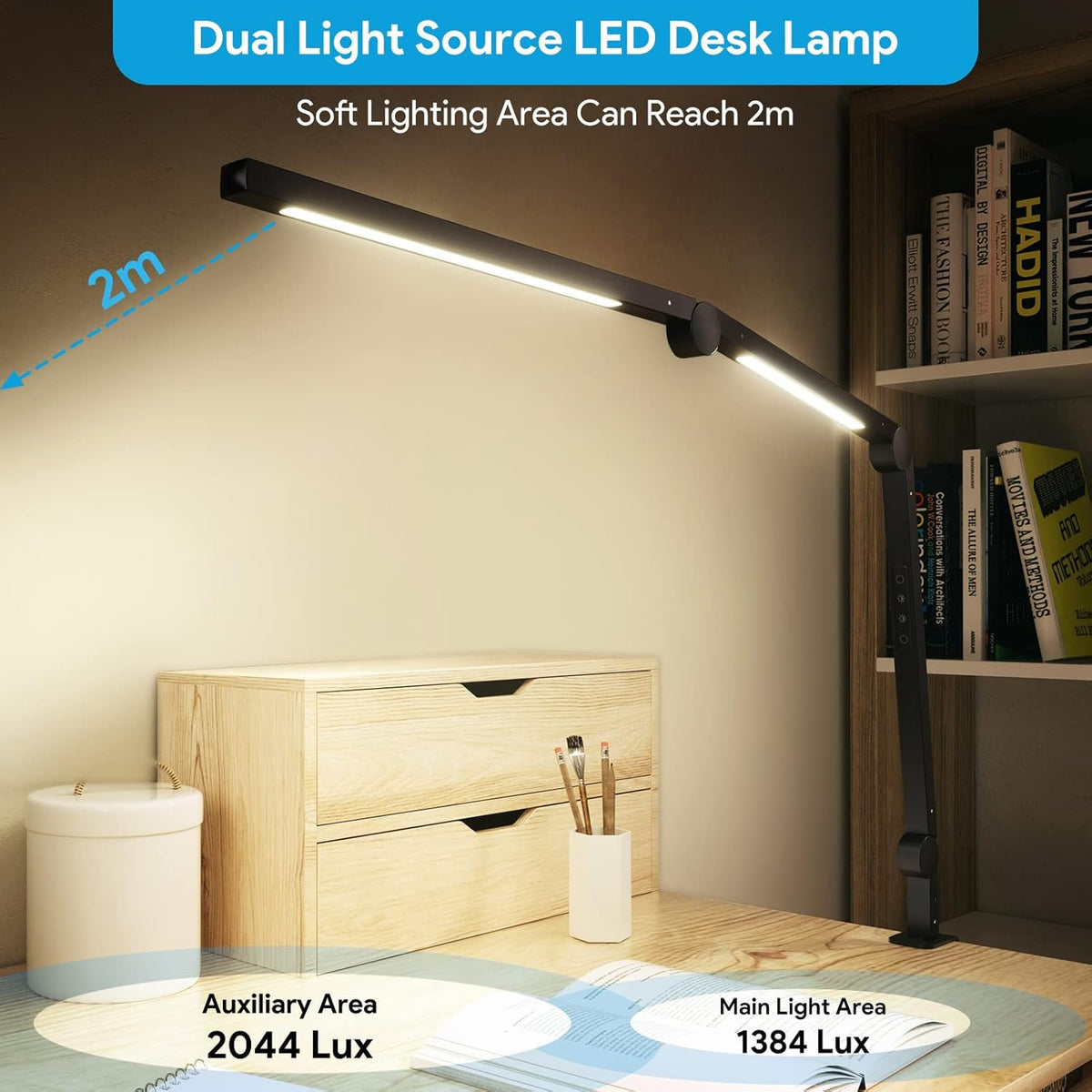 LED Desk Lamp with Clamp, Swing Arm, 4 Color Modes Z2249