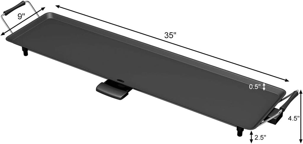 35 Electric Teppanyaki Table Top Grill Griddle, Nonstick Extra Large Griddle Z157144