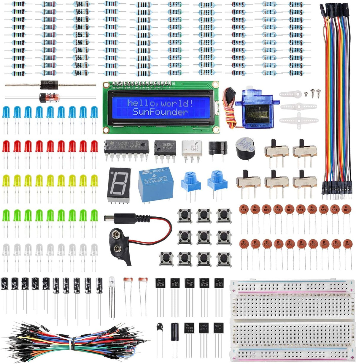 Electronics Starter Kit Compatible with Arduino Mega 2560 R3 Mega328 Nano, Pack of 2 T60319