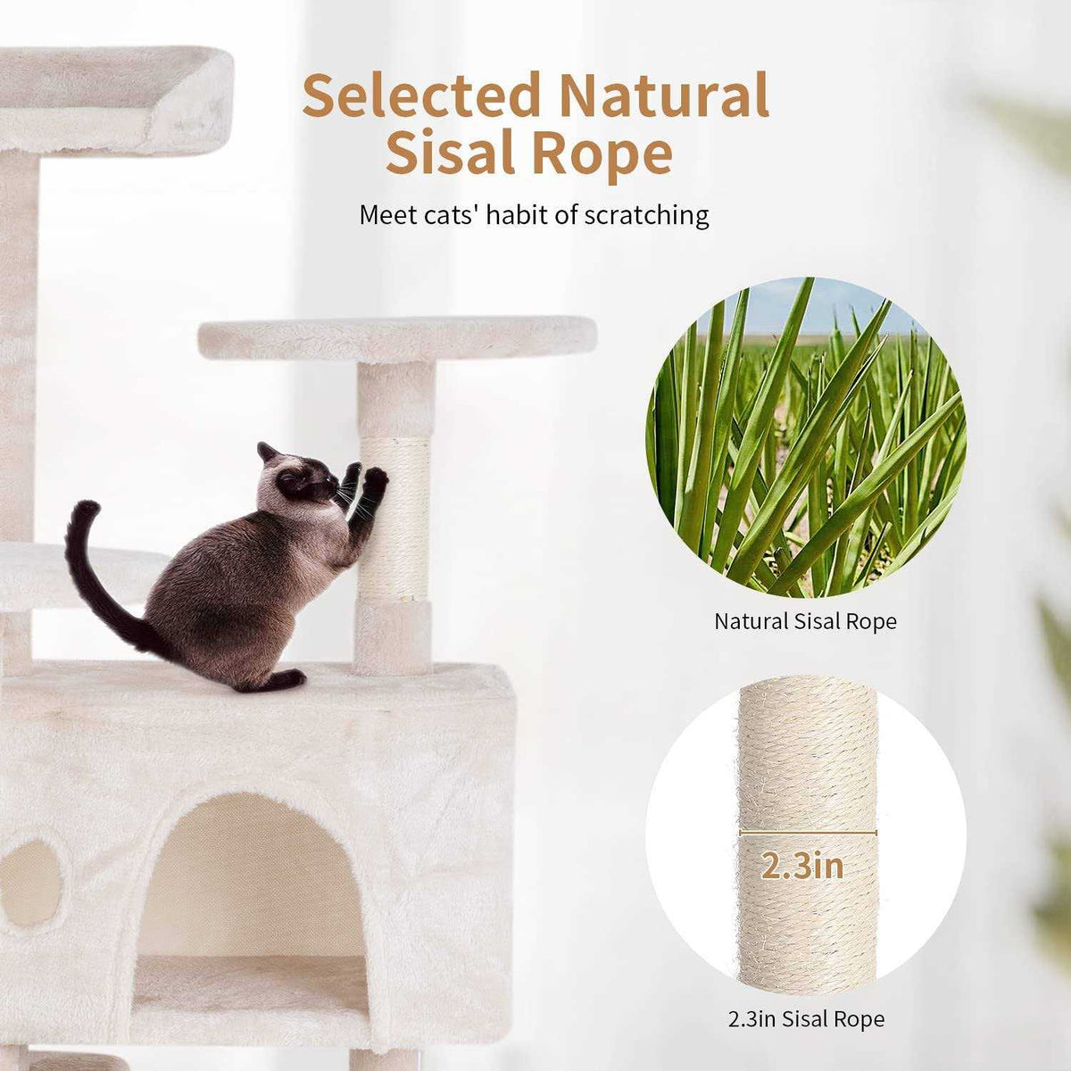 54in Multi-Level Cat Tree with Scratching Post K2997