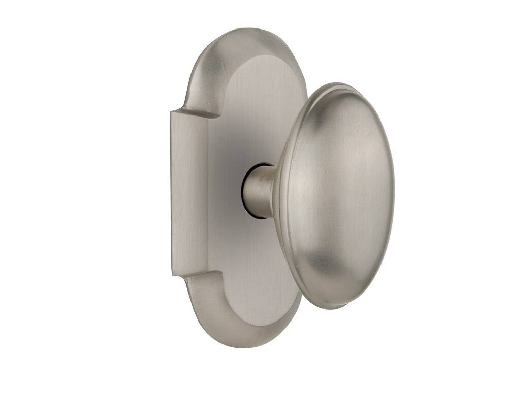 Satin Nickel Door Knob with Cottage Plate G1544