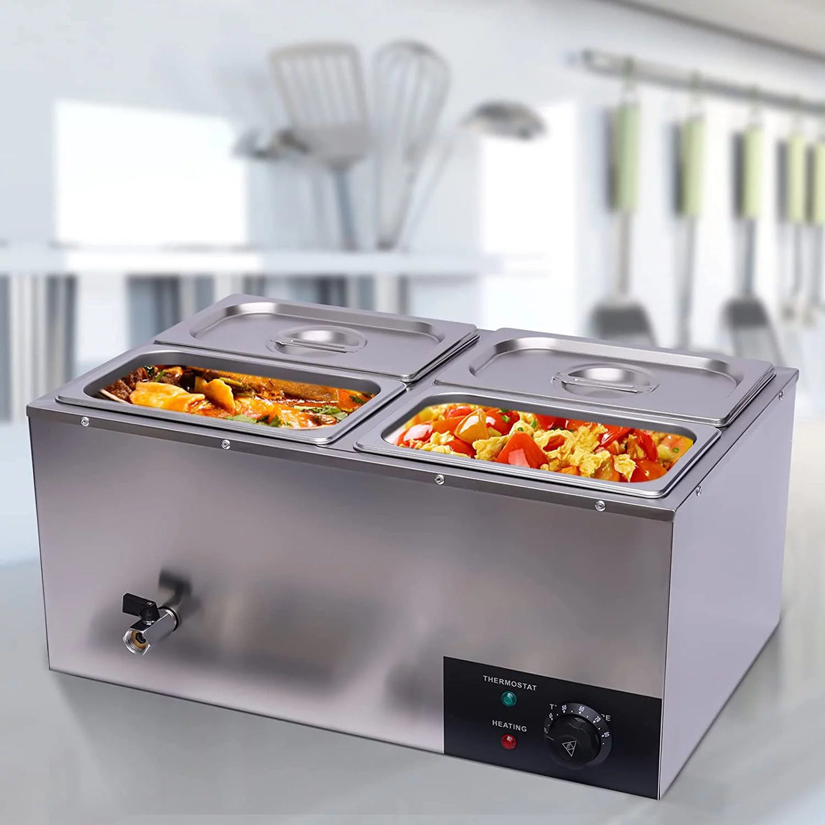 110V 4-Pan Commercial Food Warmer L454921